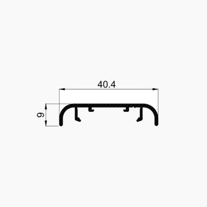 Tapajuntas 40x9mm. en aluminio Tapajuntas 40x9mm. en aluminio