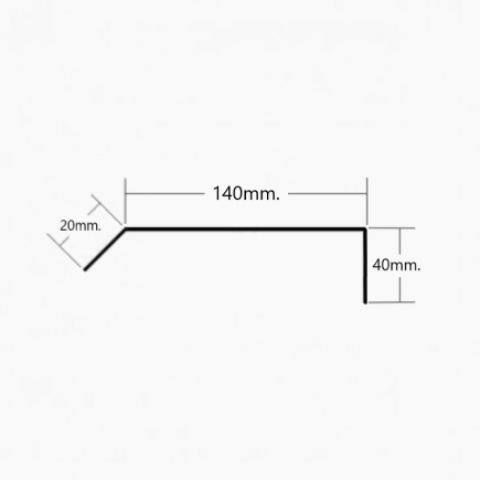 Visera de Aluminio 140x2000mm - Tipo 6