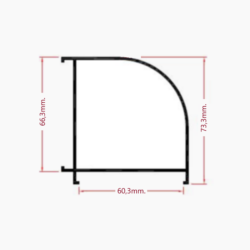 Esquinero 90º de 60mm. en aluminio