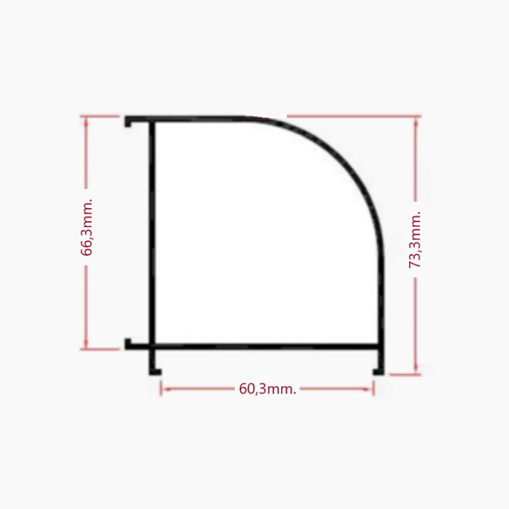 Esquinero 90º de 60mm. en aluminio Esquinero 90º de 60mm. en aluminio