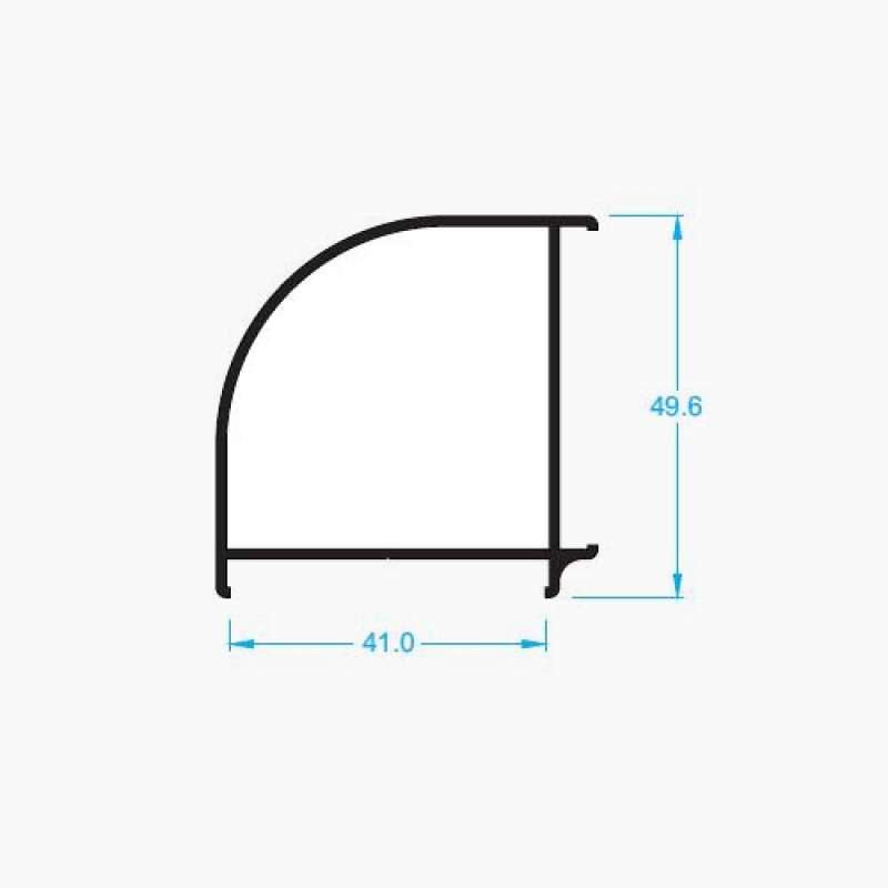 Esquinero 90º de 40mm. en aluminio