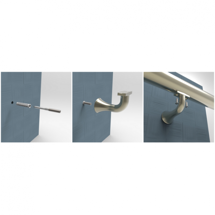 Soporte pasamanos de aluminio Soporte pasamanos de aluminio