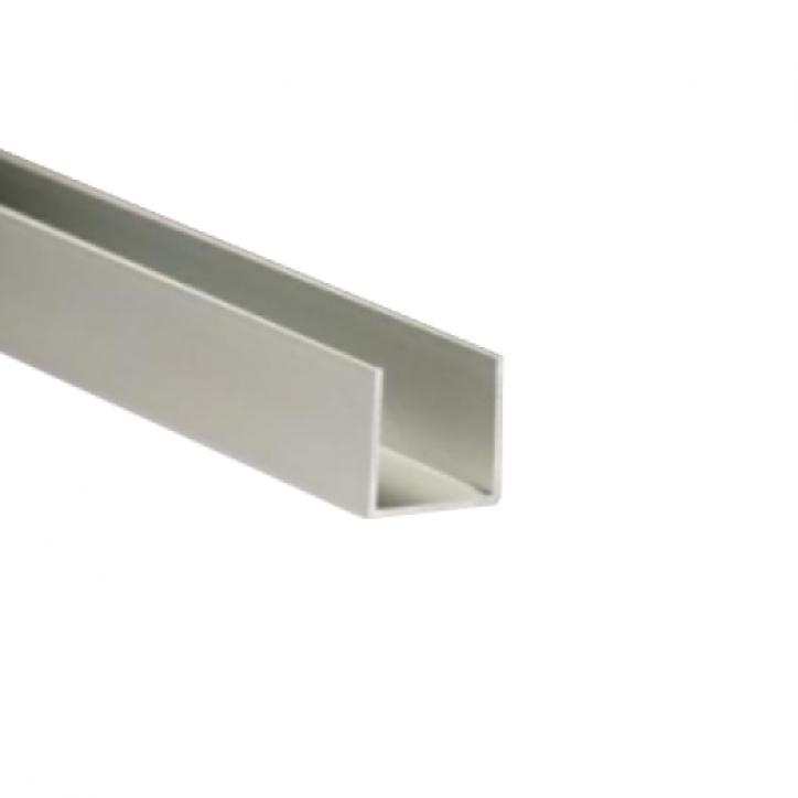 Perfil en U de 15x15 a 1990mm. en aluminio blanco