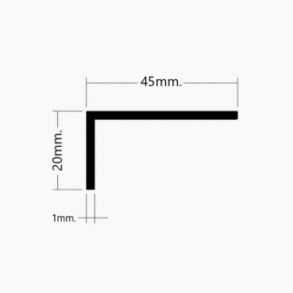 Angular 45x20 a 1000mm. en chapa blanca
