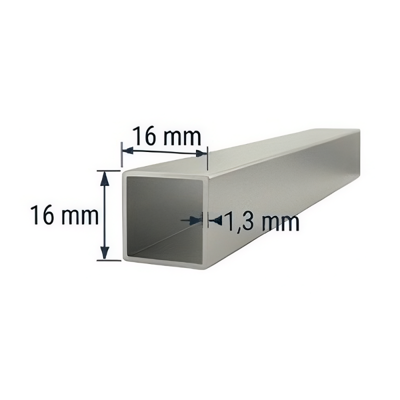 Tubo de Aluminio 16x16mm