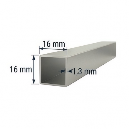 Tubo de Aluminio 16x16mm