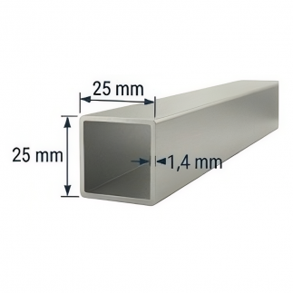 Tubo de Aluminio 25x25mm