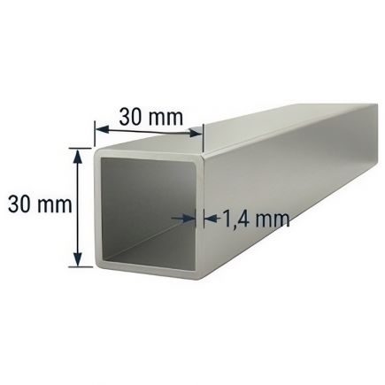 Tubo de Aluminio 30x30mm