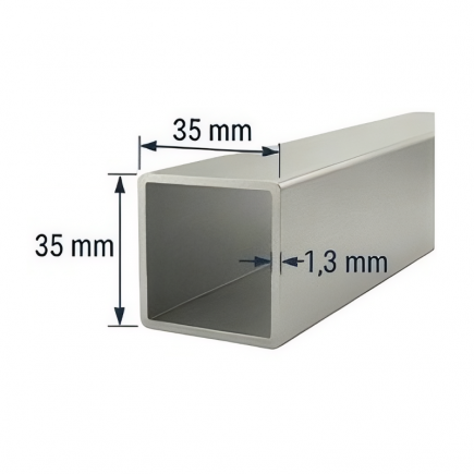 Tubo de Aluminio 35x35mm