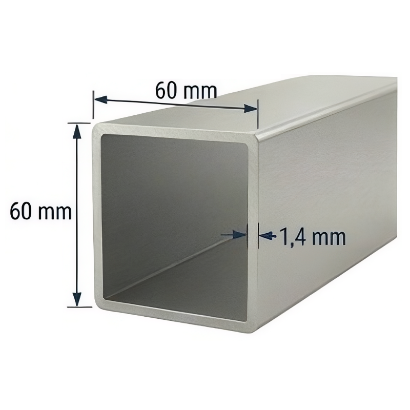 Tubo de Aluminio 60x60mm