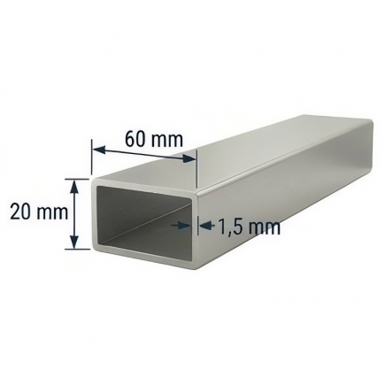 Tubo de Aluminio 60x20mm