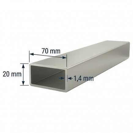 Tubo de Aluminio 70x20mm