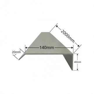 Visera de Aluminio 140x2000mm - Tipo 6