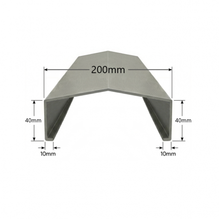 Albardilla de Aluminio 200mm - Tipo 3