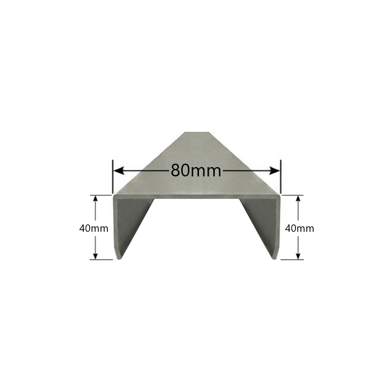 Tapeta U de Aluminio 80mm