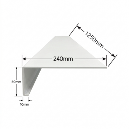 Vierteaguas de Aluminio 240x1250mm - Tipo 2