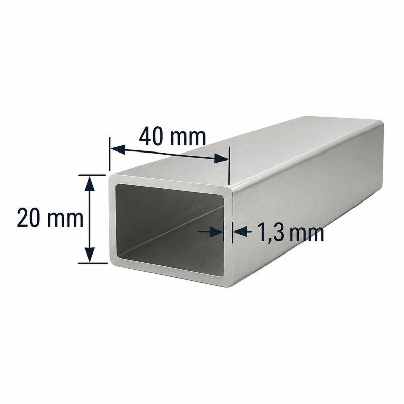 Tubo de Aluminio 40x20mm