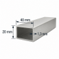 Tubo de Aluminio 40x20mm