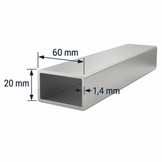 Tubo de Aluminio 60x20mm