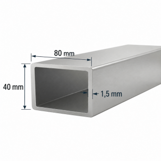Tubo de Aluminio 80x40mm
