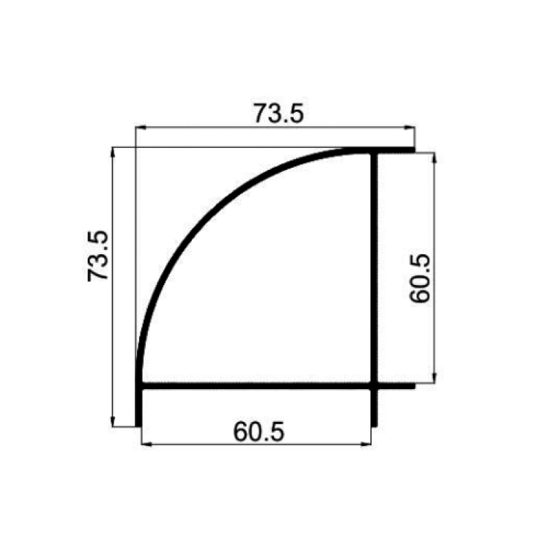 Esquinero 90º de 60mm. en aluminio
