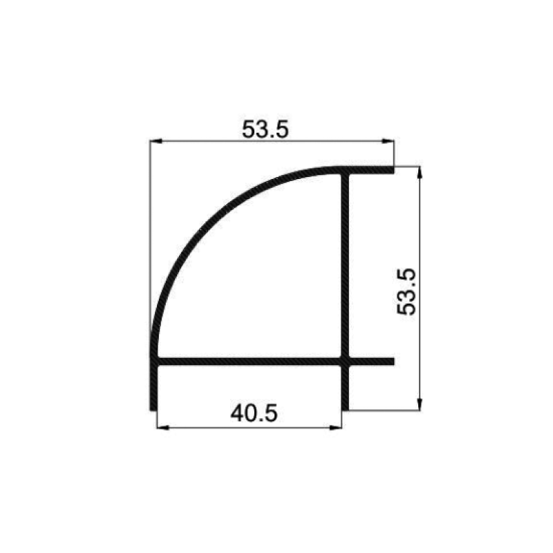 Esquinero 90º de 40mm. en aluminio Esquinero 90º de 40mm. en aluminio