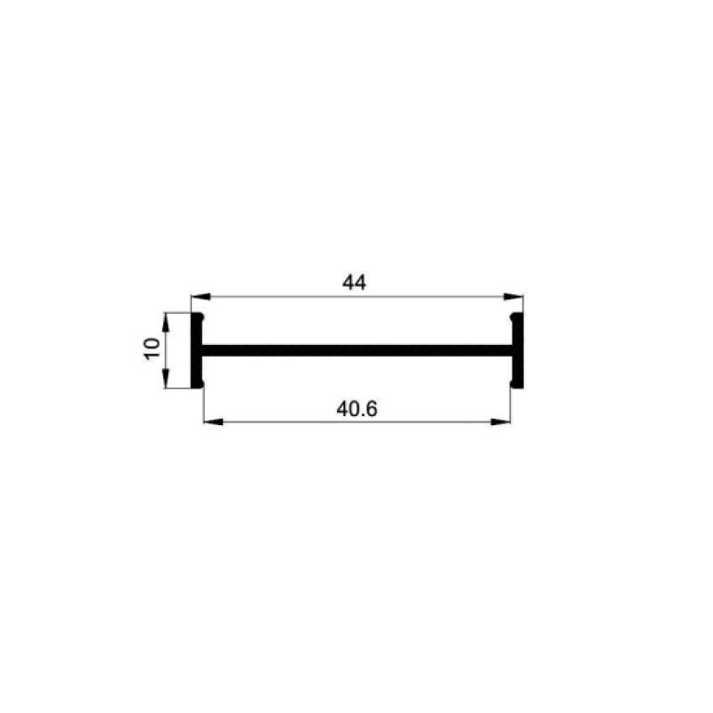 Perfil unión 40mm. en aluminio Perfil unión 40mm. en aluminio