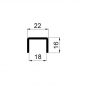 Perfil U 22mm en aluminio