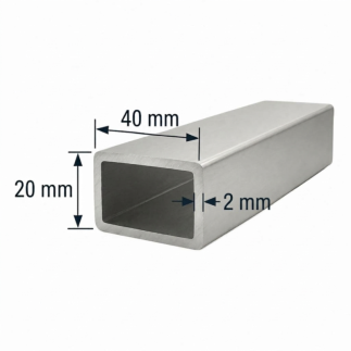 Tubo de Aluminio 40x20mm - Espesor 2mm