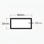 Tubo de Aluminio 40x20mm - Espesor 2mm