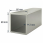 Tubo de Aluminio 60x60mm - Espesor 2mm Tubo de Aluminio 60x60mm - Espesor 2mm