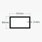 Tubo de Aluminio 60x40mm - Espesor 2mm Tubo de Aluminio 60x40mm - Espesor 2mm