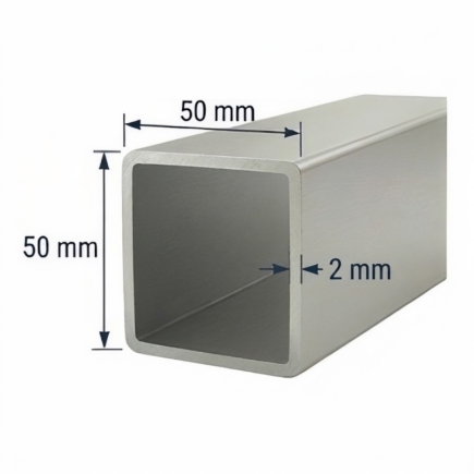 Tubo de Aluminio 50x50mm - Espesor 2mm