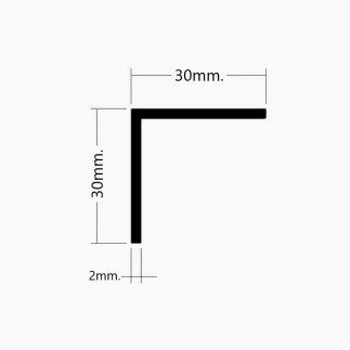 Angulo 30x30mm. en PVC