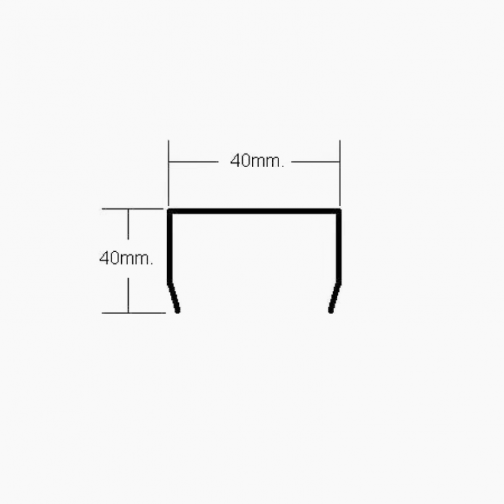 Tapeta U de Aluminio 40mm