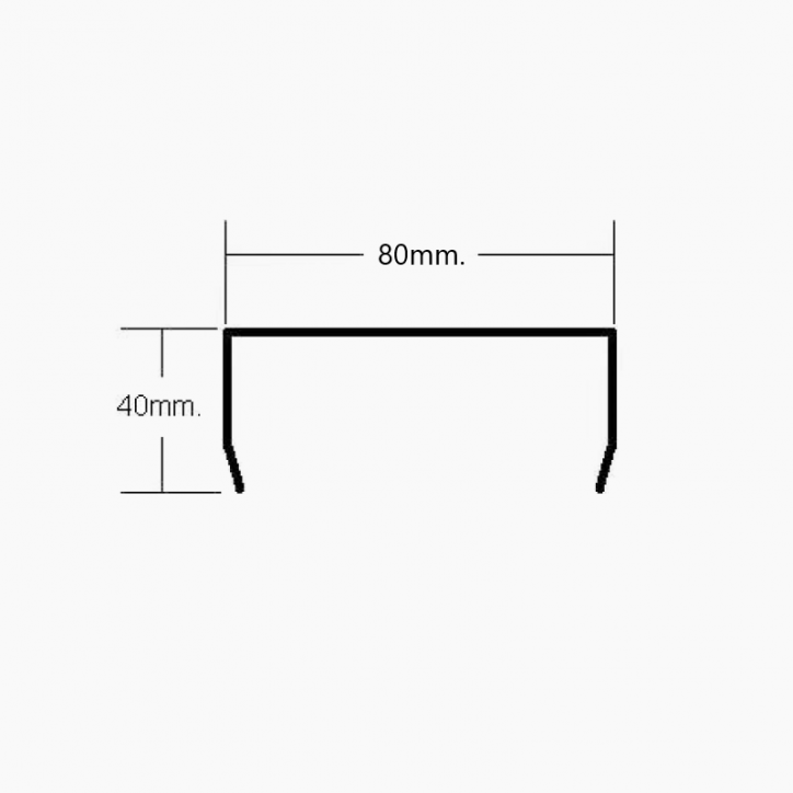 Tapeta U de Aluminio 80mm