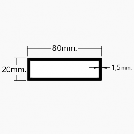 Tubo de Aluminio 80x20mm