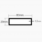 Tubo de Aluminio 80x20mm Tubo de Aluminio 80x20mm