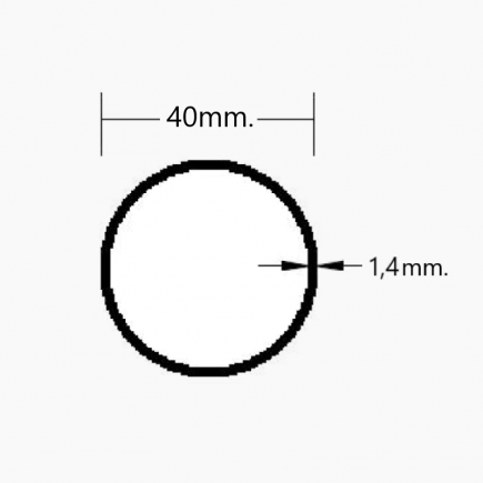 Tubo redondo de Aluminio 40mm